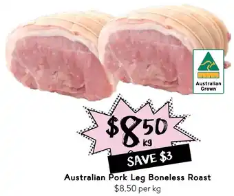 Drakes Australian Pork Leg Boneless Roast offer