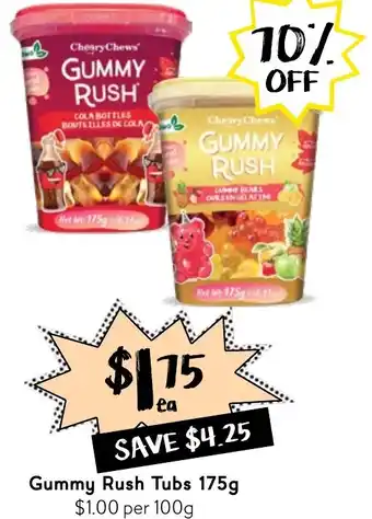 Drakes Gummy Rush Tubs offer