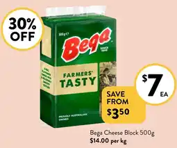 Foodworks Bega Cheese Block offer