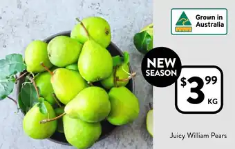 Foodworks Juicy William Pears offer