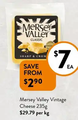 Foodworks Mersey Valley Vintage Cheese offer