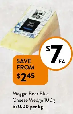 Foodworks Maggie Beer Blue Cheese Wedge offer