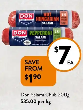 Foodworks Don Salami Chub offer