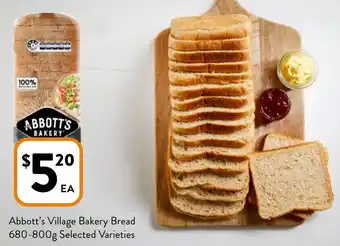 Foodworks Abbott's Village Bakery Bread offer