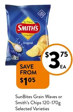 Foodworks SunBites Grain Waves or Smith's Chips offer