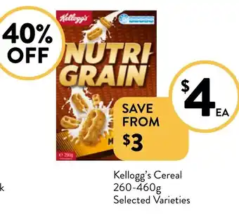 Foodworks Kellogg's Cereal offer