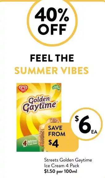 Foodworks Streets Golden Gaytime Ice Cream offer