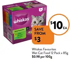 Foodworks Whiskas Favourites  Wet Cat Food offer