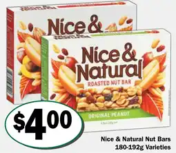 Friendly Grocer Nice & Natural Nut Bars offer