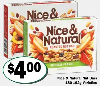 Friendly Grocer Nice & Natural Nut Bars offer