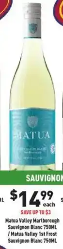 Liquor Legends Matua Valley Marlborough Sauvignon Blanc offer