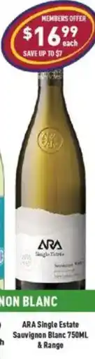 Liquor Legends ARA Single Estate Sauvignon Blanc offer