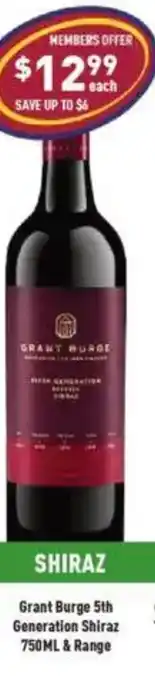 Liquor Legends Grant Burge 5th Generation Shiraz offer