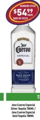 Liquor Legends Jose Cuervo Especial Silver Tequila offer