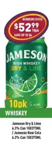 Liquor Legends Jameson Raw Cola offer