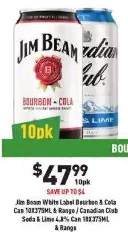 Liquor Legends Jim Beam White Label Bourbon & Cola Can offer