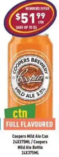 Liquor Legends Coopers Mild Ale Can offer