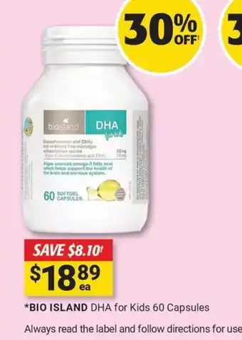 Cincotta Chemist Bio island dha for kids offer