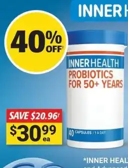 Cincotta Chemist Inner health probiotics for 50+ years offer