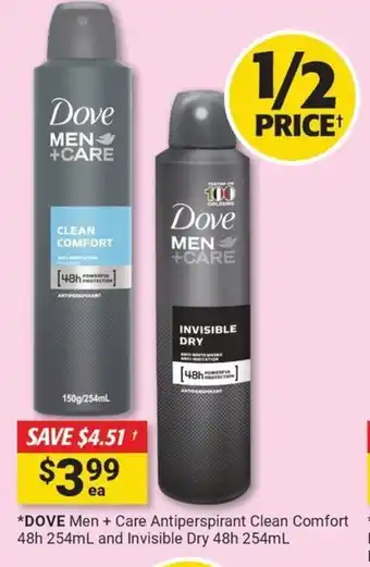 Cincotta Chemist Dove men + care antiperspirant clean comfort offer