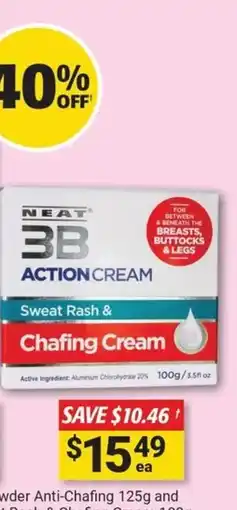 Cincotta Chemist 3B Body Powder Sweat Rash & Chafing Cream offer