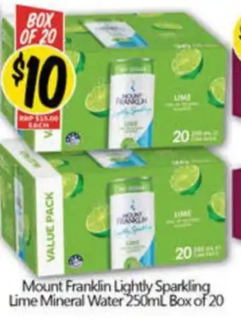 NQR Mount Franklin Lightly Sparkling Lime Mineral Water offer