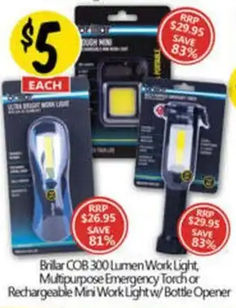 NQR Brillar cob 300 lumen work light offer