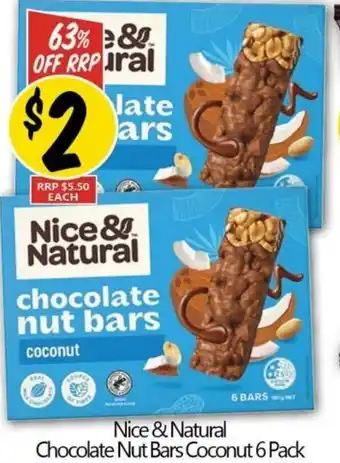 NQR Nice & Natural Chocolate Nut Bars Coconut offer