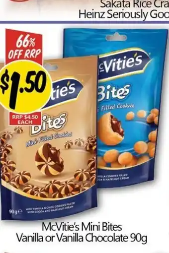 NQR McVitie's Mini Bites Vanilla or Vanilla Chocolate offer