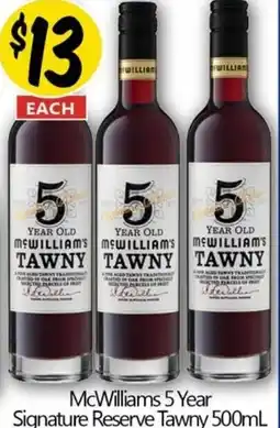 NQR McWilliams 5 Year Signature Reserve Tawny offer