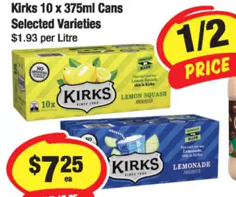 CORNETTS Kirks 10 x 375ml Cans offer