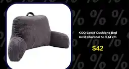 Spotlight KOO Lottie Cushions Bed Rest Charcoal 50 x 44 cm offer