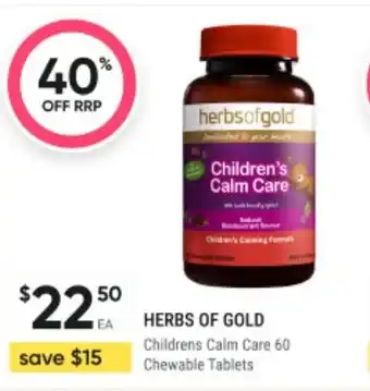 Healthy Life Herbs of Gold Childrens Calm Care offer