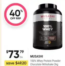 Healthy Life Musashi 100% Whey Protein Powder Chocolate Milkshake offer