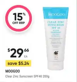 Healthy Life Moogoo Clear Zinc Sunscreen SPF40 offer