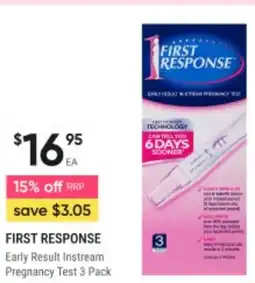 Healthy Life First Response Early Result Instream Pregnancy Test 3 Pack offer