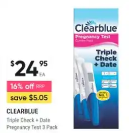 Healthy Life Clearblue Triple Check + Date Pregnancy Test 3 Pack offer