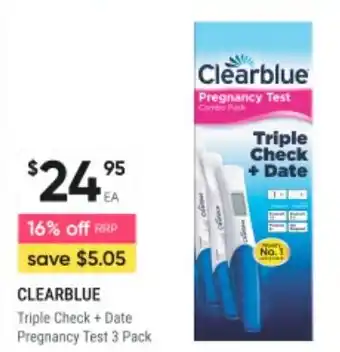 Healthy Life Clearblue Triple Check + Date Pregnancy Test 3 Pack offer