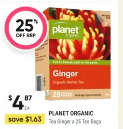 Healthy Life Planet Organic Tea Ginger x25 Tea Bags offer