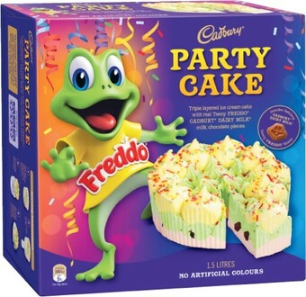 Coles Cadbury Freddo Ice Cream Party Cake 1.5 Litre offer