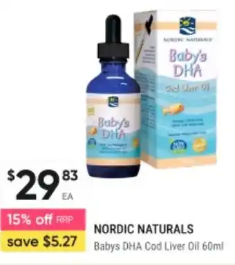 Healthy Life Nordic naturals babys dha cod liver oil offer