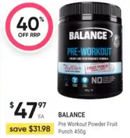 Healthy Life Pre Workout Powder Fruit Punch offer