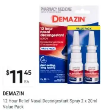 Healthy Life Demazin 12 hour relief nasal decongestant spray offer