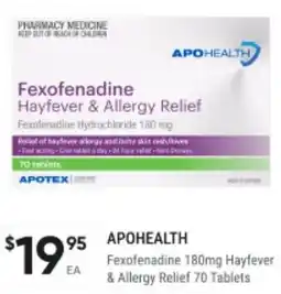 Healthy Life Fexofenadine Hayfever & Allergy Relief offer