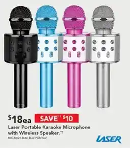 Harvey Norman Laser Portable Karaoke Microphone with Wireless Speaker offer