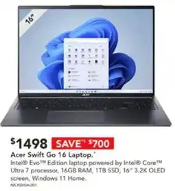 Harvey Norman Acer Swift Go 16 Laptop offer