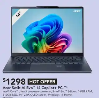 Harvey Norman Acer Swift Al Evo 14 Copilot+ PC offer