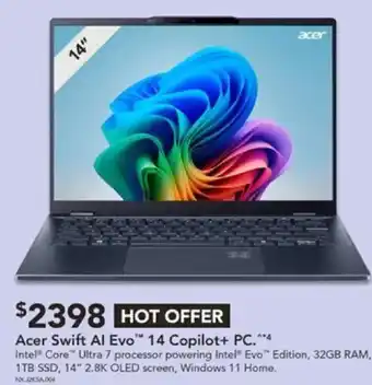 Harvey Norman Acer Swift Al Evo 14 Copilot+ PC offer