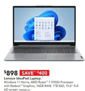 Harvey Norman Lenovo IdeaPad Laptop offer