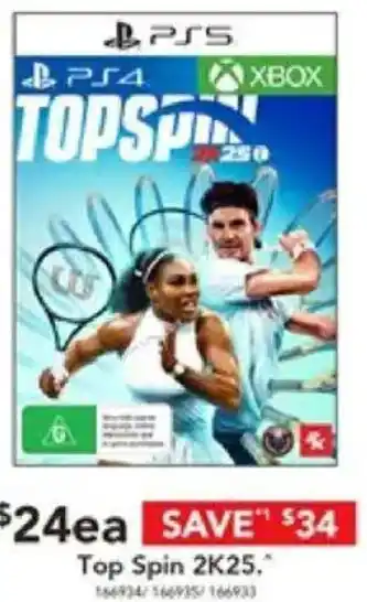 Harvey Norman Top Spin 2K25 offer